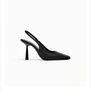 New Zara Rhinestone slingback heels
